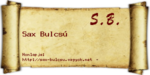 Sax Bulcsú névjegykártya